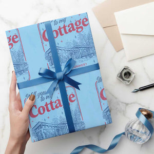Will You Come To My Cottage This Summer Wrapping Paper Roll LGBT Romance Hockey Fan TS10 Light Blue Print Your Wear