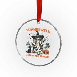 Witchy Beach Summerween Vacation Crystal Glass Ornament Chillin And Thrillin TS12 Print Your Wear