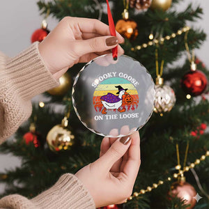 Witchy Silly Goose Crystal Glass Ornament Retro Girly Halloween Spooky Goose Lover TS10 Print Your Wear