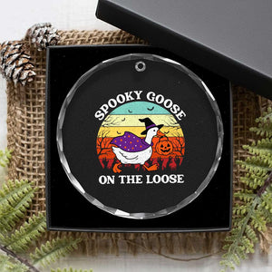 Witchy Silly Goose Crystal Glass Ornament Retro Girly Halloween Spooky Goose Lover TS10 Print Your Wear
