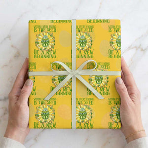 Within Every Ending Is The Seed Of A New Beginning Wrapping Paper Roll Ostara Pagan Eostre Easter Day TS11 Yellow Print Your Wear