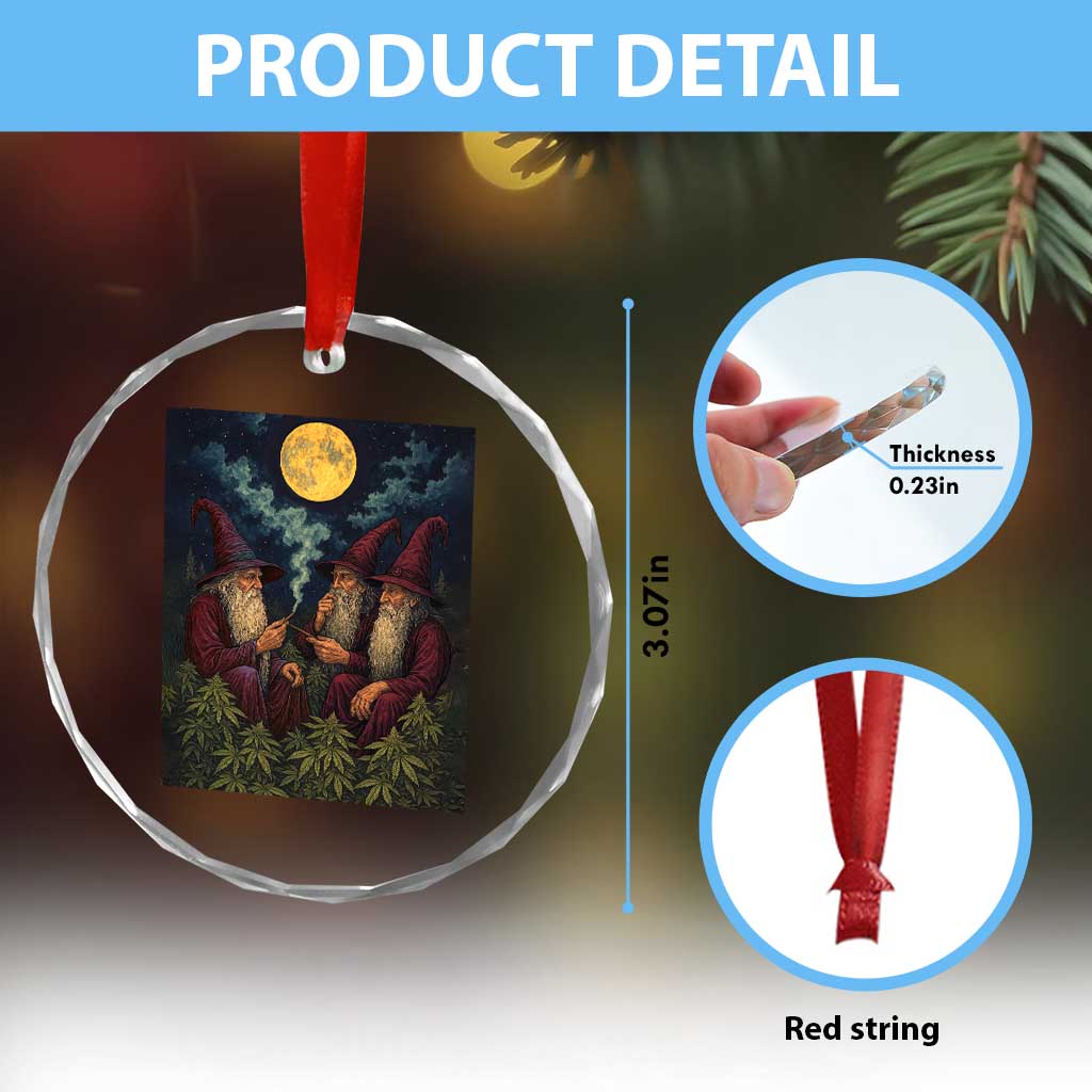 Wizard 420 Smoking Marijuana Crystal Glass Ornament Funny Stoner Weed Lover Meme TS10 Print Your Wear