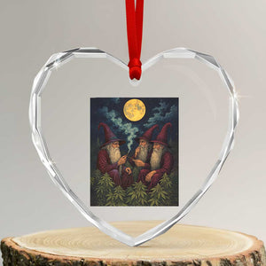 Wizard 420 Smoking Marijuana Heart Crystal Glass Ornament Funny Stoner Weed Lover Meme TS10 Transparent Glass 3'' Heart Print Your Wear