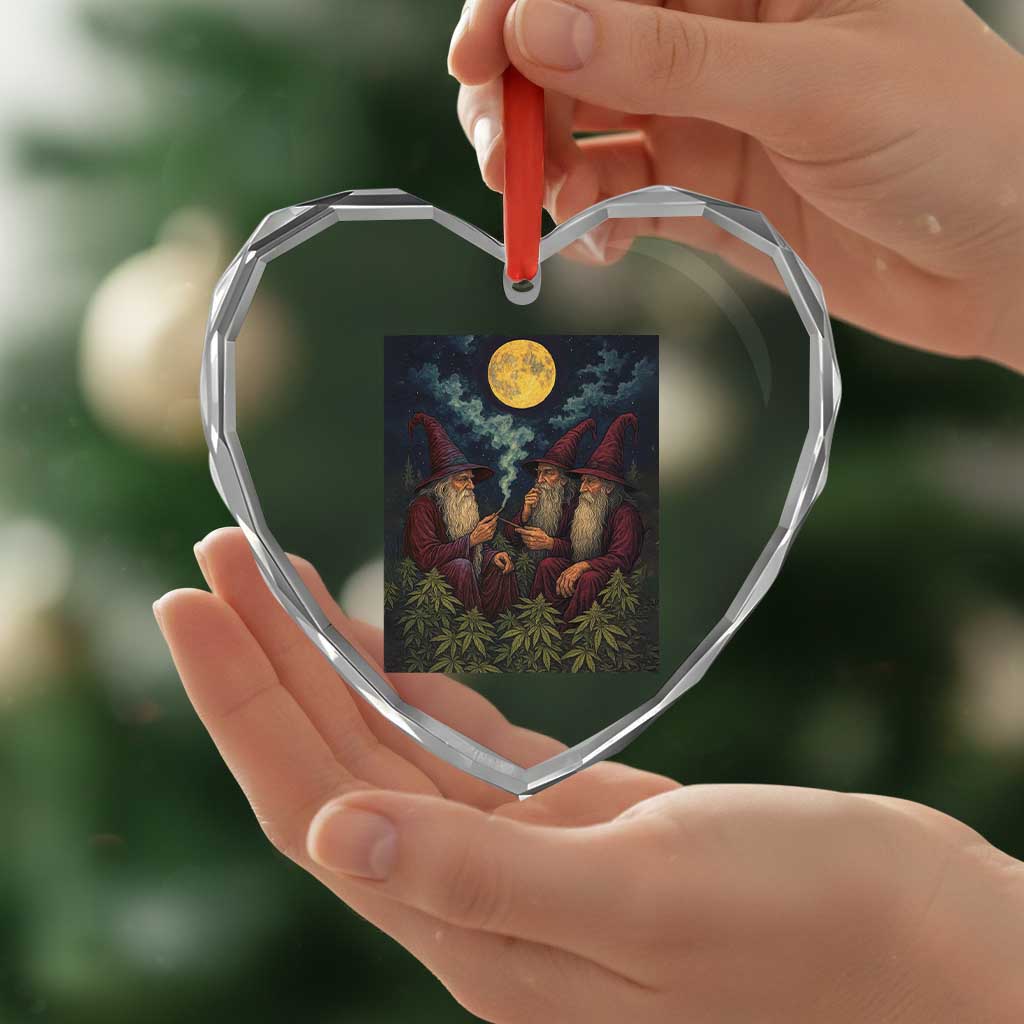 Wizard 420 Smoking Marijuana Heart Crystal Glass Ornament Funny Stoner Weed Lover Meme TS10 Print Your Wear