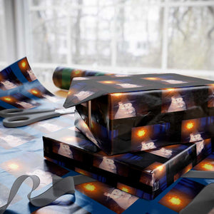 Wizard Cat Wrapping Paper Roll Weird Funny Retro Halloween Orange Cat Meme TS10 Black Print Your Wear