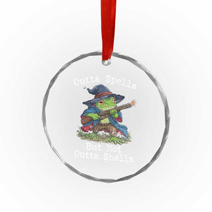 Wizard Frog Meme Crystal Glass Ornament Outta Spells But Not Outta Shells TS10 Print Your Wear