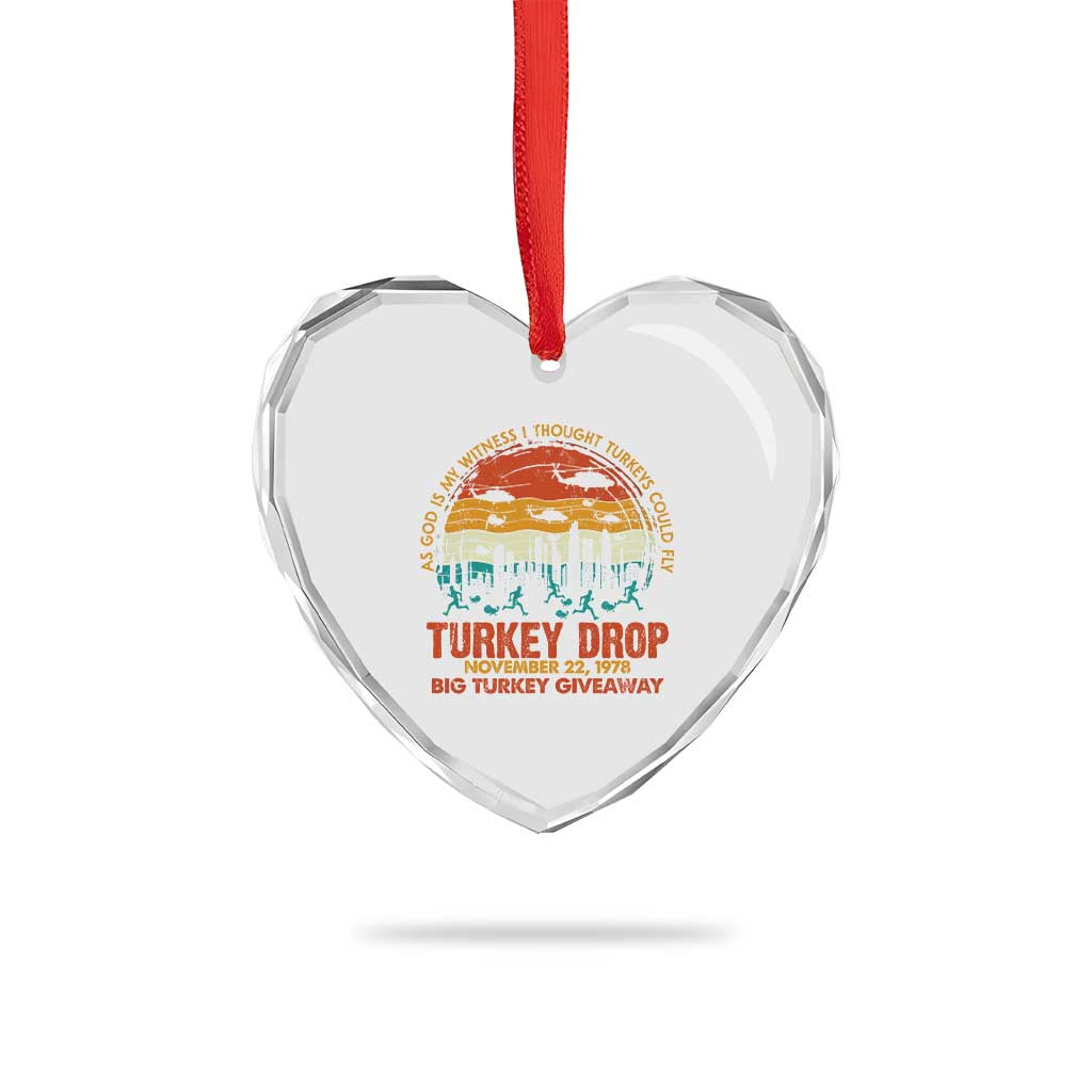 WKRP Turkey Drop Heart Crystal Glass Ornament Funny Thanksgiving Day First Annual WKRP TS10 Print Your Wear