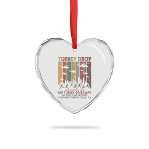 WKRP Turkey Drop Heart Crystal Glass Ornament Retro First Annual WKRP Funny Thanksgiving Day TS10 Print Your Wear