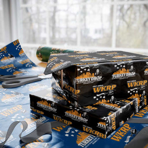 WKRP Turkey Drop with Les Nessman Wrapping Paper Roll Retro Thanksgiving Humor for Classic TV Fans TS02 Black Print Your Wear