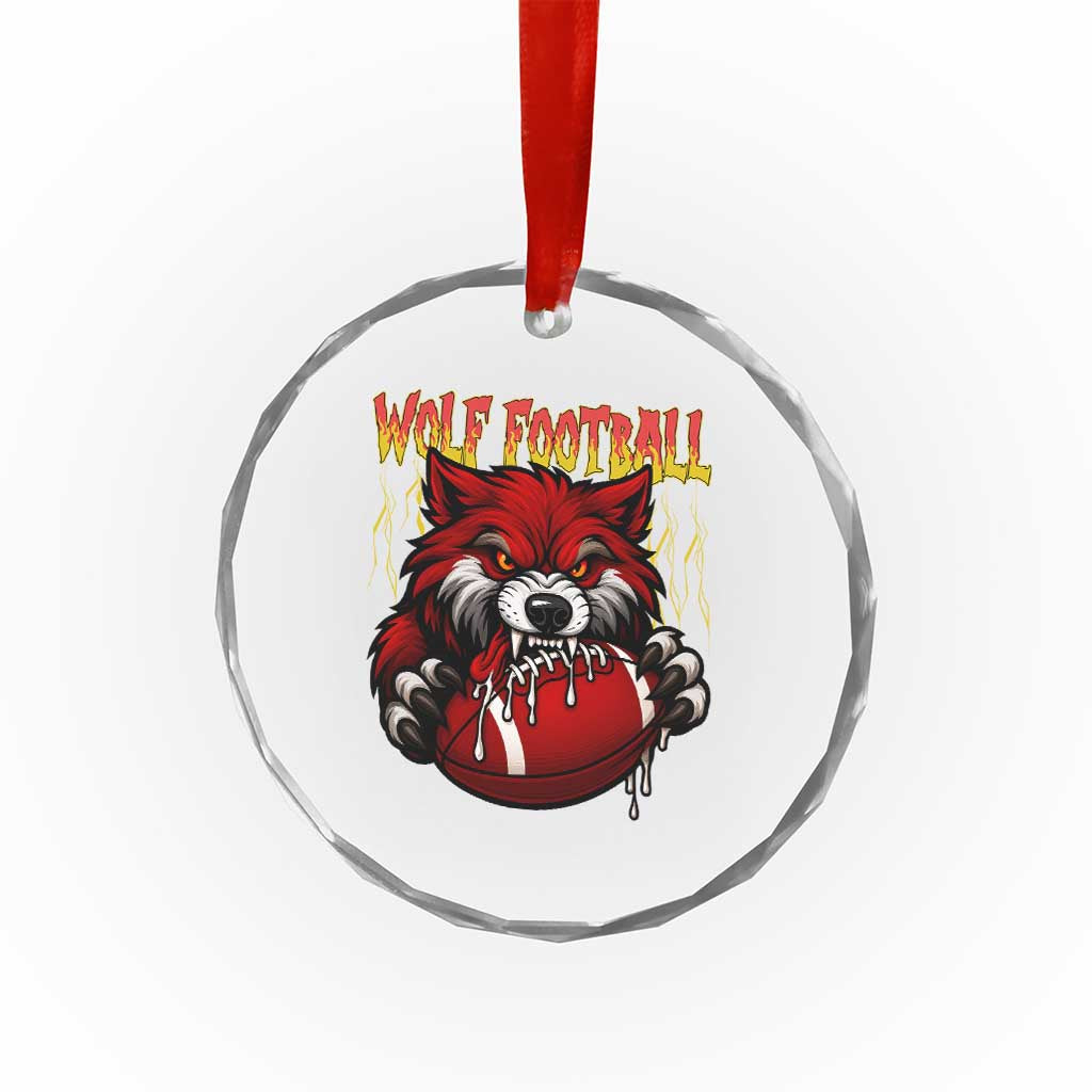 Wolf Football Lover Crystal Glass Ornament American Sports Fan Gift TS12 Print Your Wear