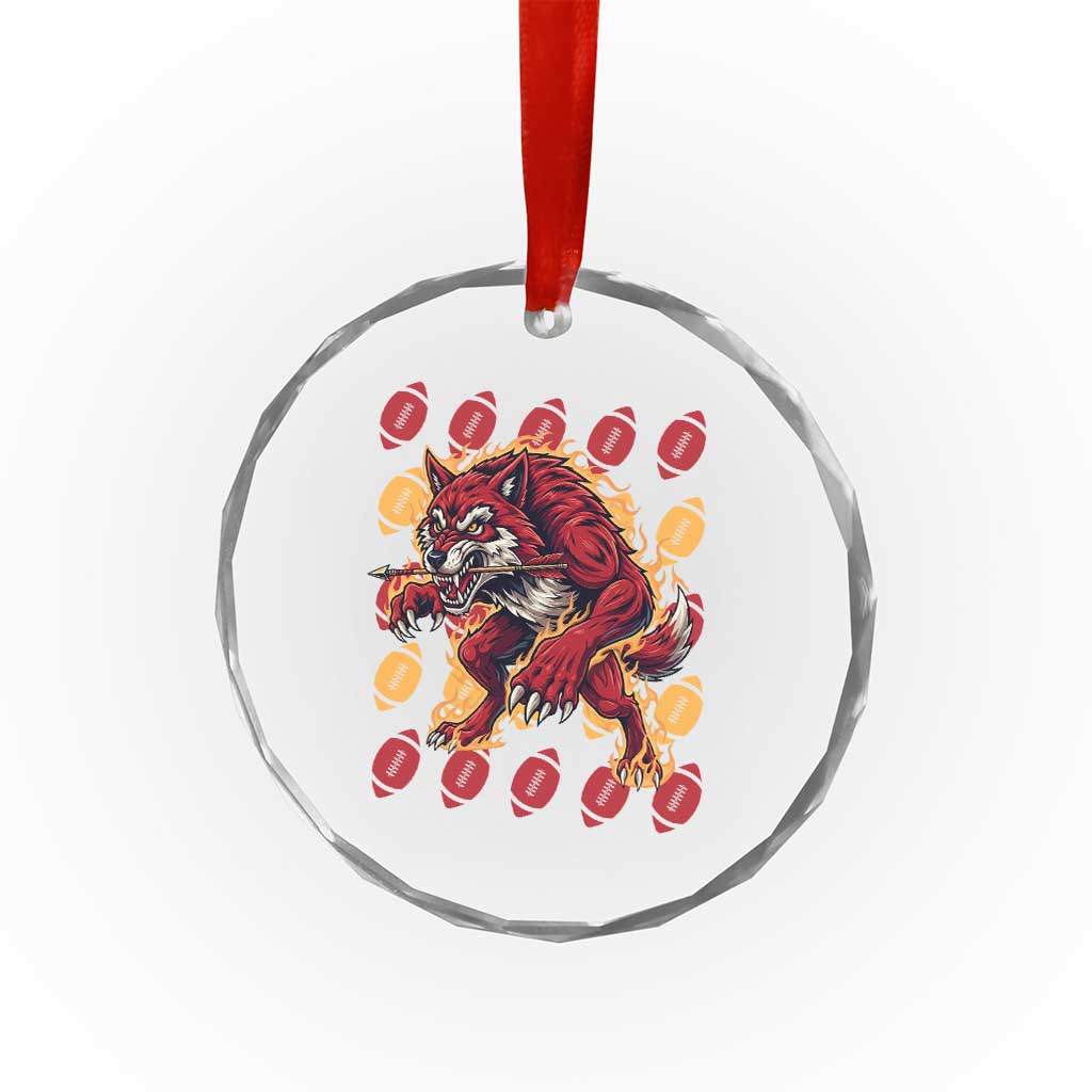 Wolf Football Lover Crystal Glass Ornament Game Day Fan Lifestyle TS12 Print Your Wear