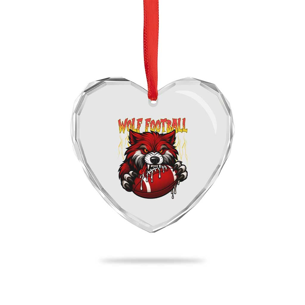 Wolf Football Lover Heart Crystal Glass Ornament American Sports Fan Gift TS12 Print Your Wear