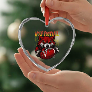 Wolf Football Lover Heart Crystal Glass Ornament American Sports Fan Gift TS12 Print Your Wear