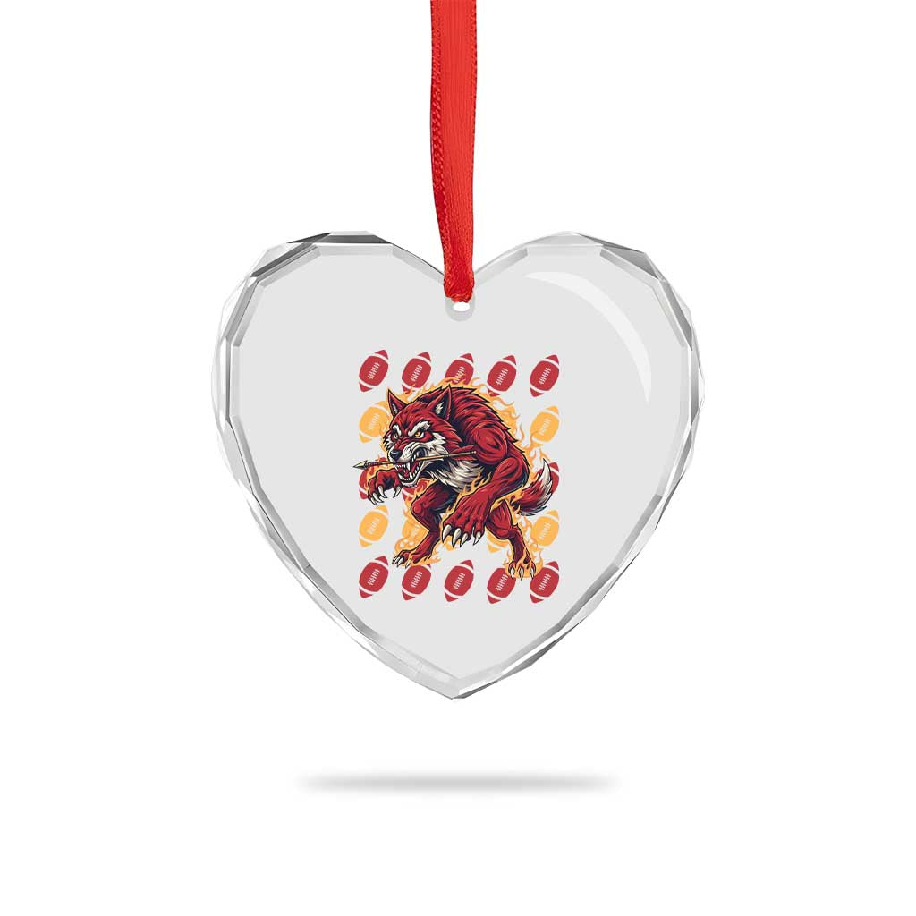 Wolf Football Lover Heart Crystal Glass Ornament Game Day Fan Lifestyle TS12 Print Your Wear