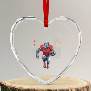 Wolf Football Lover Heart Crystal Glass Ornament Midwest Game Day Lifestyle TS12 Transparent Glass 3'' Heart Print Your Wear