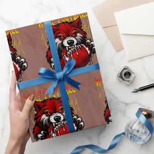 Wolf Football Lover Wrapping Paper Roll American Sports Fan Gift TS12 Mocha Print Your Wear