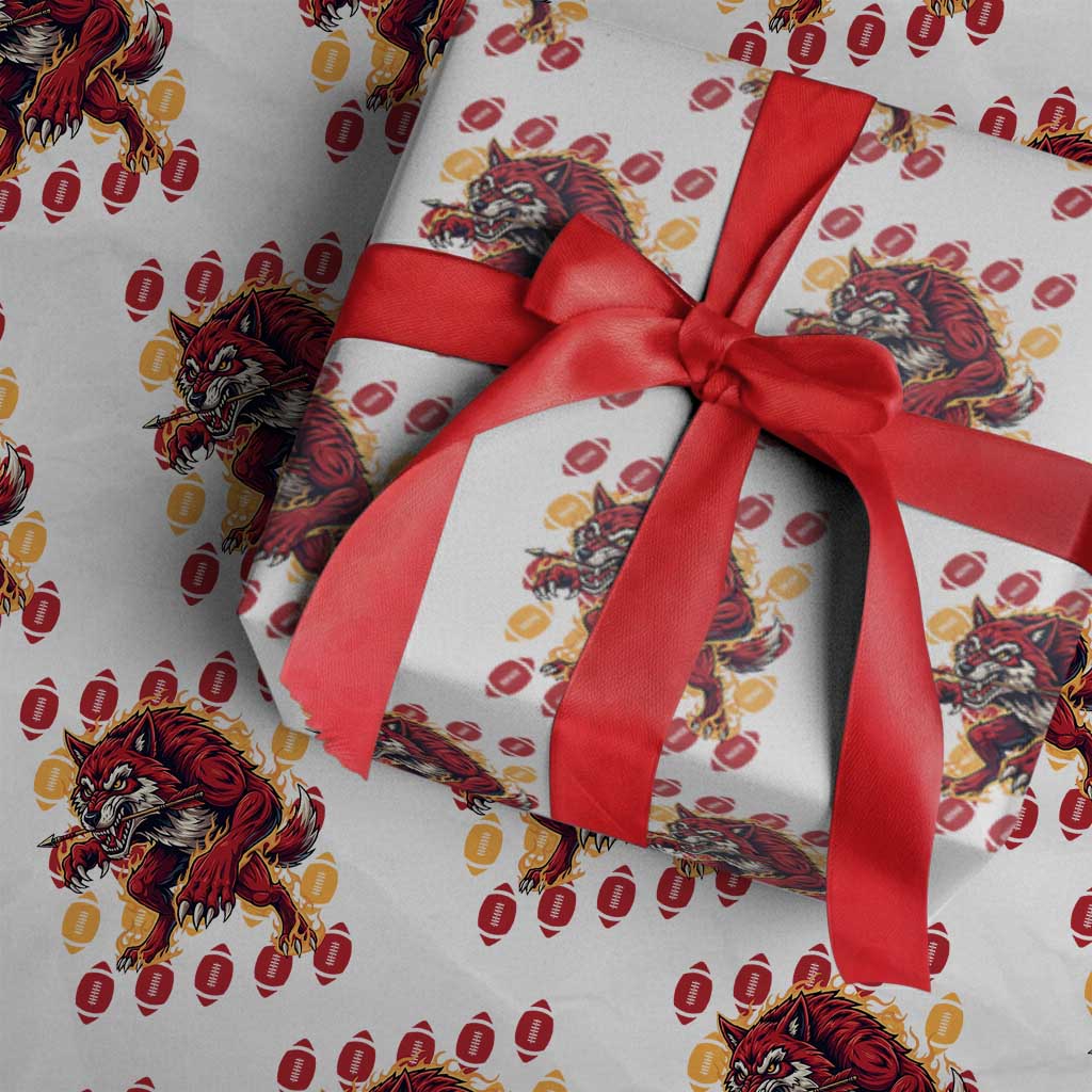 Wolf Football Lover Wrapping Paper Roll Game Day Fan Lifestyle TS12 White Print Your Wear