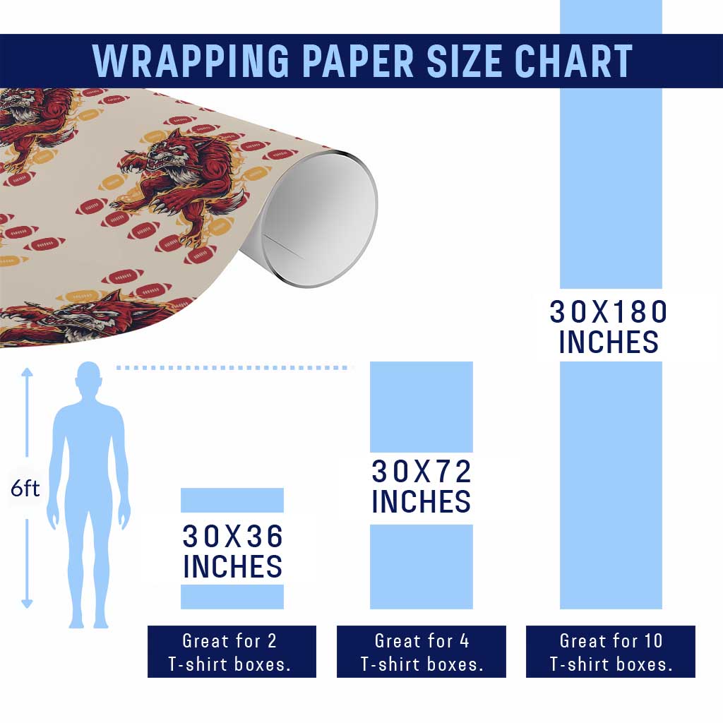 Wolf Football Lover Wrapping Paper Roll Game Day Fan Lifestyle TS12 Print Your Wear