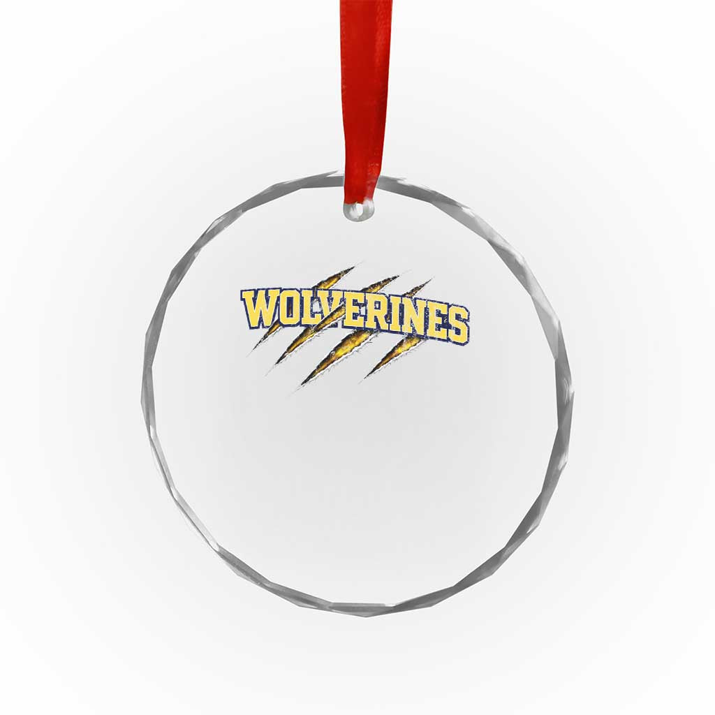 Wolverine Lover Sports Game Day Scratch Mark Crystal Glass Ornament TS11 Print Your Wear