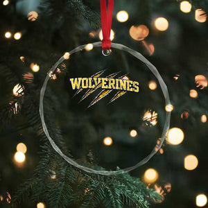 Wolverine Lover Sports Game Day Scratch Mark Crystal Glass Ornament TS11 Print Your Wear