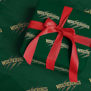 Wolverine Lover Sports Game Day Scratch Mark Wrapping Paper Roll TS11 Green Print Your Wear