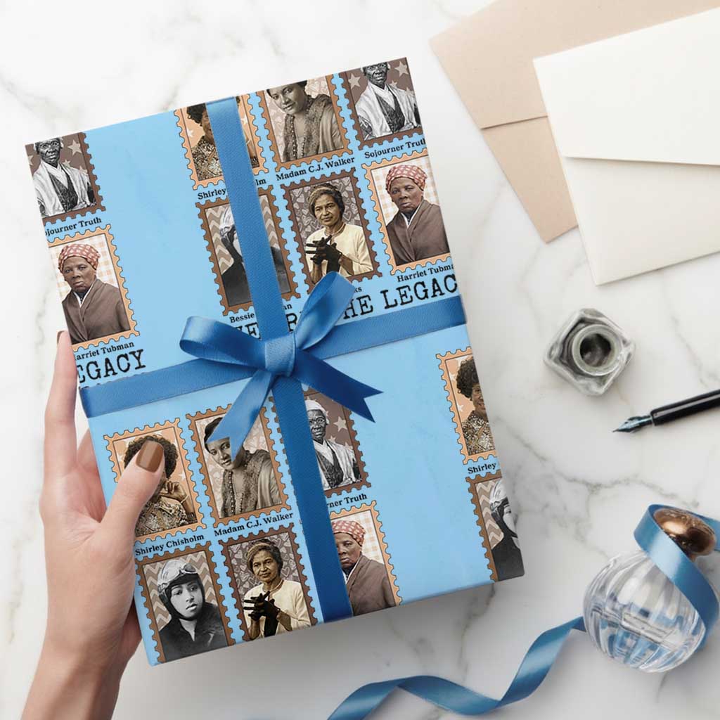 Women In History Wrapping Paper Roll We Are The Legacy Of Strong Women TS12 Light Blue Print Your Wear