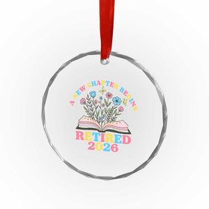 Women Retirement Life Crystal Glass Ornament Retired 2026 A New Chapter Begins Floral Book