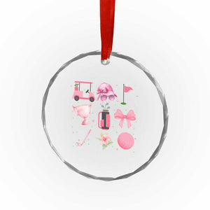 Womens Golf Lover Crystal Glass Ornament Cute Pink Bow Golf Sports Gift TS12 Print Your Wear