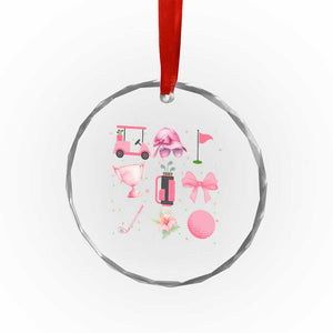 Womens Golf Lover Crystal Glass Ornament Cute Pink Bow Golf Sports Gift TS12 Print Your Wear