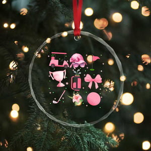 Womens Golf Lover Crystal Glass Ornament Cute Pink Bow Golf Sports Gift TS12 Print Your Wear