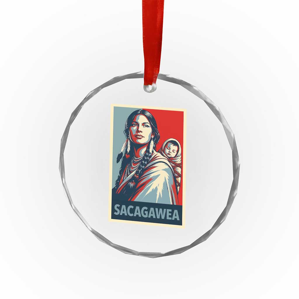 Womens History Month Sacagawea Crystal Glass Ornament Native American Heritage Graphic