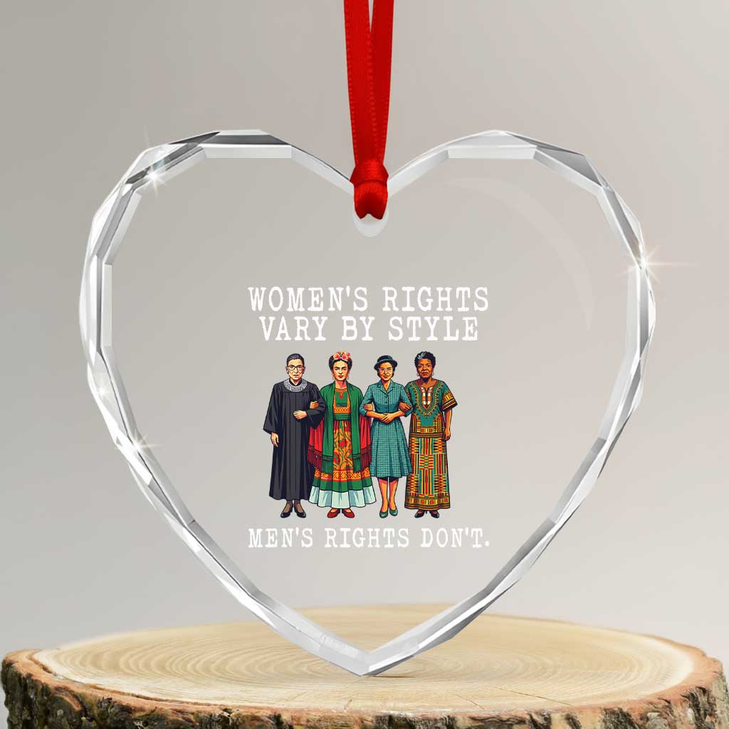 Womens Rights Vary By Style Feminists Historic Female Empowerment Heart Crystal Glass Ornament Powerful Feminism Civil Rights Movement TS02 Transparent Glass 3'' Heart Print Your Wear