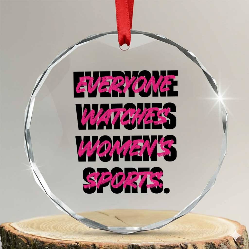 Womens Sports Crystal Glass Ornament Feminist Body Positivity Inclusive Equality TS10 Transparent Glass 3'' Circle Print Your Wear