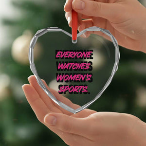 Womens Sports Heart Crystal Glass Ornament Feminist Body Positivity Inclusive Equality TS10 Print Your Wear