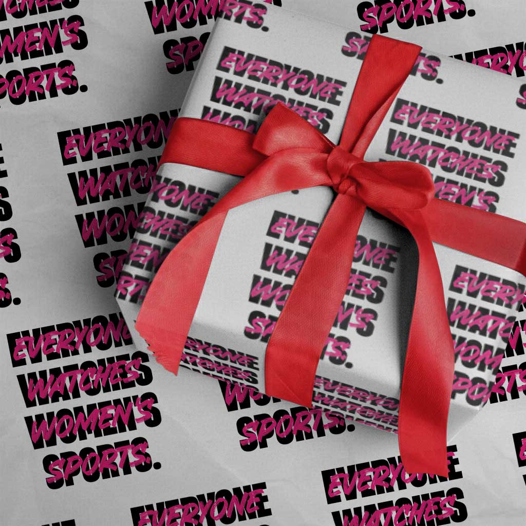 Womens Sports Wrapping Paper Roll Feminist Body Positivity Inclusive Equality TS10 White Print Your Wear