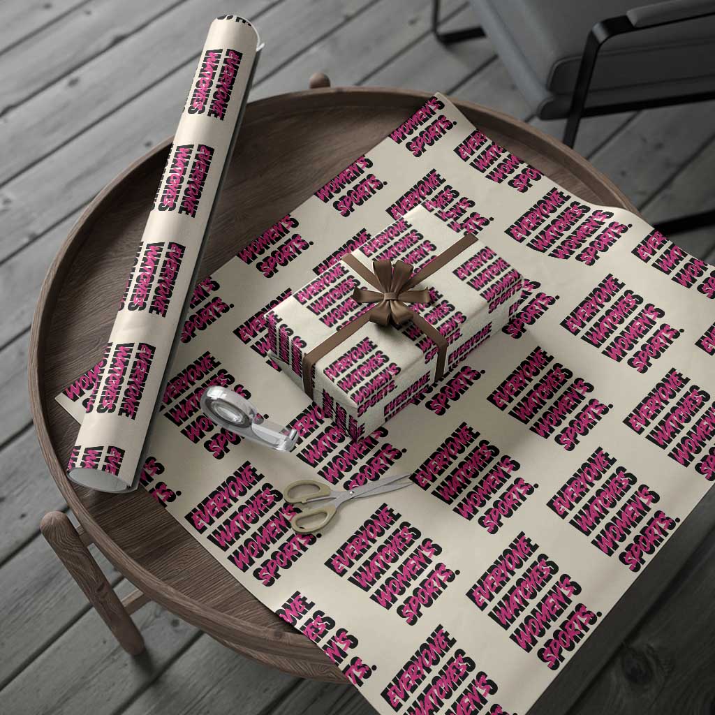 Womens Sports Wrapping Paper Roll Feminist Body Positivity Inclusive Equality TS10 Beige Print Your Wear