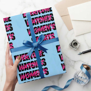 Womens Sports Wrapping Paper Roll Feminist Body Positivity Inclusive Equality TS10 Light Blue Print Your Wear