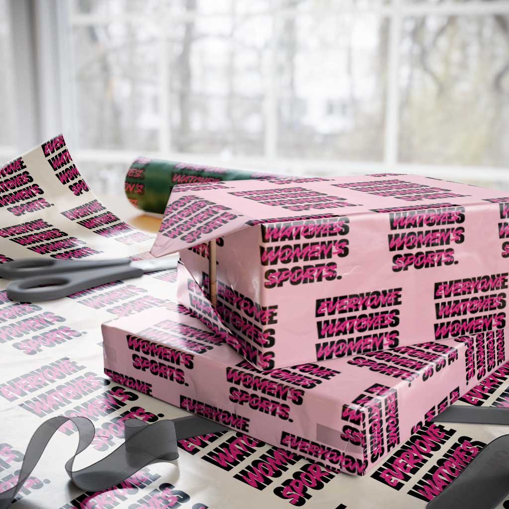 Womens Sports Wrapping Paper Roll Feminist Body Positivity Inclusive Equality TS10 Light Pink Print Your Wear