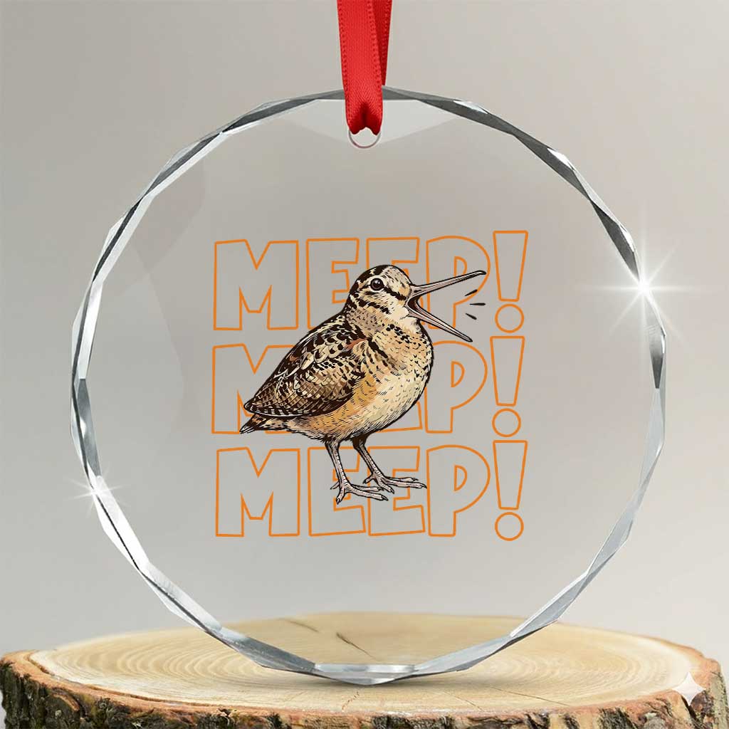 Woodcock Meep Crystal Glass Ornament Funny Nature Lover TS14 Transparent Glass 3'' Circle Print Your Wear