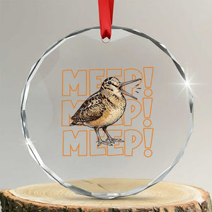 Woodcock Meep Crystal Glass Ornament Funny Nature Lover TS14 Transparent Glass 3'' Circle Print Your Wear