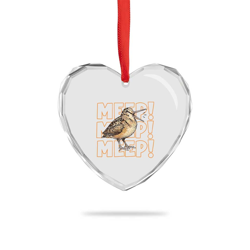 Woodcock Meep Heart Crystal Glass Ornament Funny Nature Lover TS14 Print Your Wear