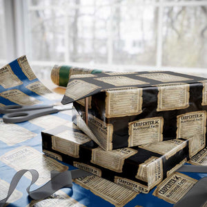 Woodworker Nutrition Label Wrapping Paper Roll Carpenter Nutritional Facts Graphic