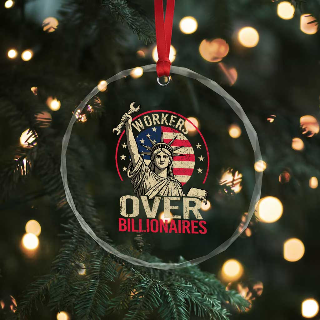 Workers Over Billionaires Crystal Glass Ornament Social Justice Statue Of Liberty TS11 Print Your Wear