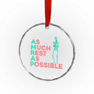 Workout Skeleton Crystal Glass Ornament As Much Rest As Possible AMRAP Lazy Skeleton Funny Gym Quotes TS02 Print Your Wear