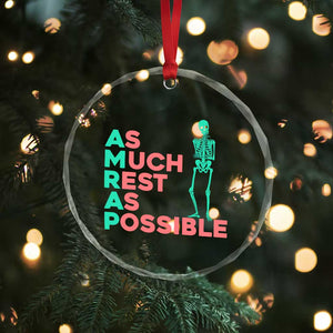 Workout Skeleton Crystal Glass Ornament As Much Rest As Possible AMRAP Lazy Skeleton Funny Gym Quotes TS02 Print Your Wear
