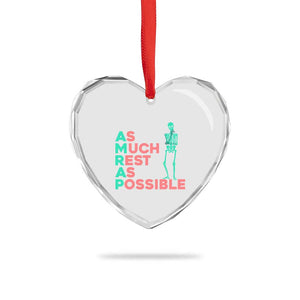 Workout Skeleton Heart Crystal Glass Ornament As Much Rest As Possible AMRAP Lazy Skeleton Funny Gym Quotes TS02 Print Your Wear