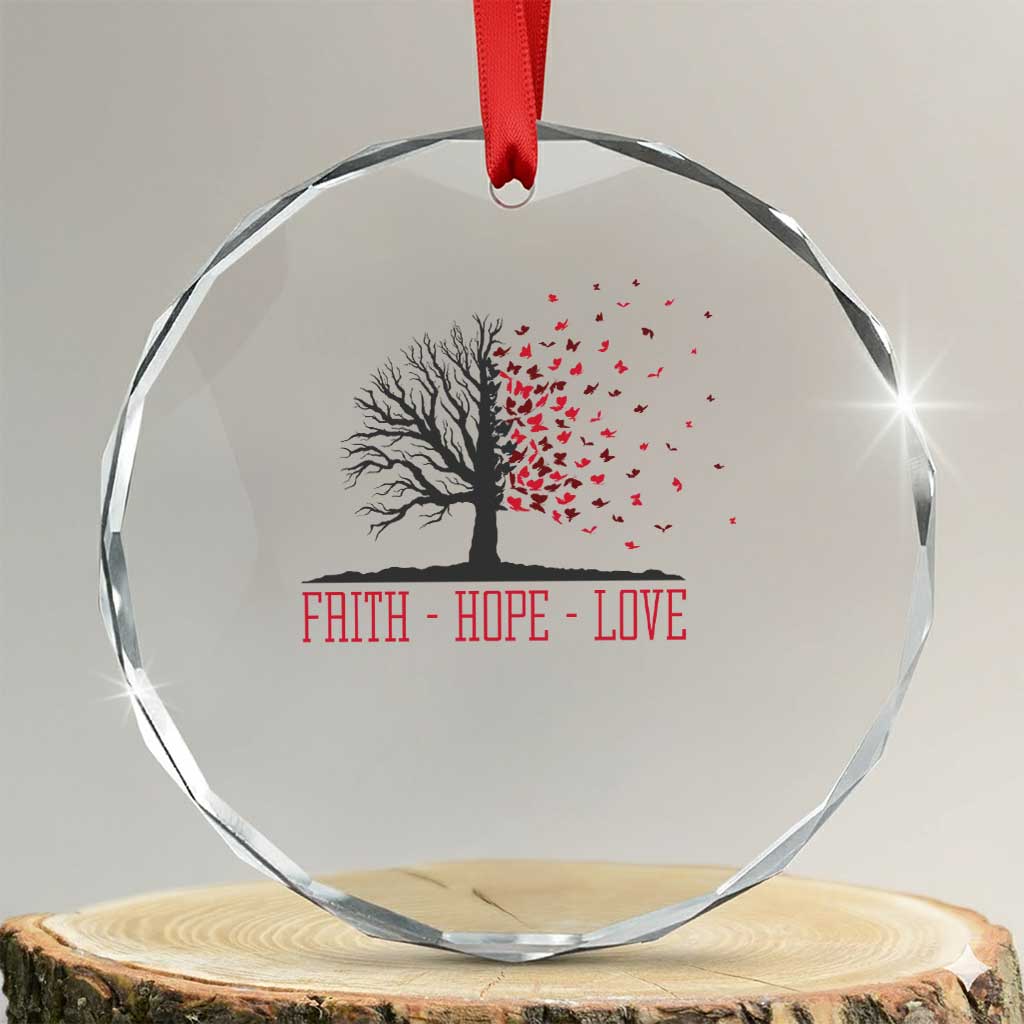 World AIDS Day Awareness Gift Crystal Glass Ornament Faith Hope Love TS12 Transparent Glass 3'' Circle Print Your Wear