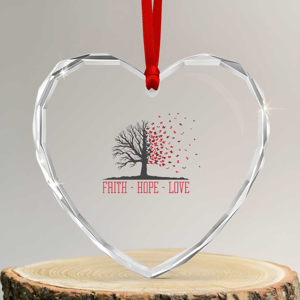 World AIDS Day Awareness Gift Heart Crystal Glass Ornament Faith Hope Love TS12 Transparent Glass 3'' Heart Print Your Wear