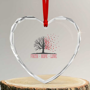 World AIDS Day Awareness Gift Heart Crystal Glass Ornament Faith Hope Love TS12 Transparent Glass 3'' Heart Print Your Wear