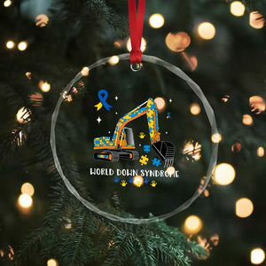 World Down Syndrome Awareness Day Bulldozer Crystal Glass Ornament TS02 Print Your Wear
